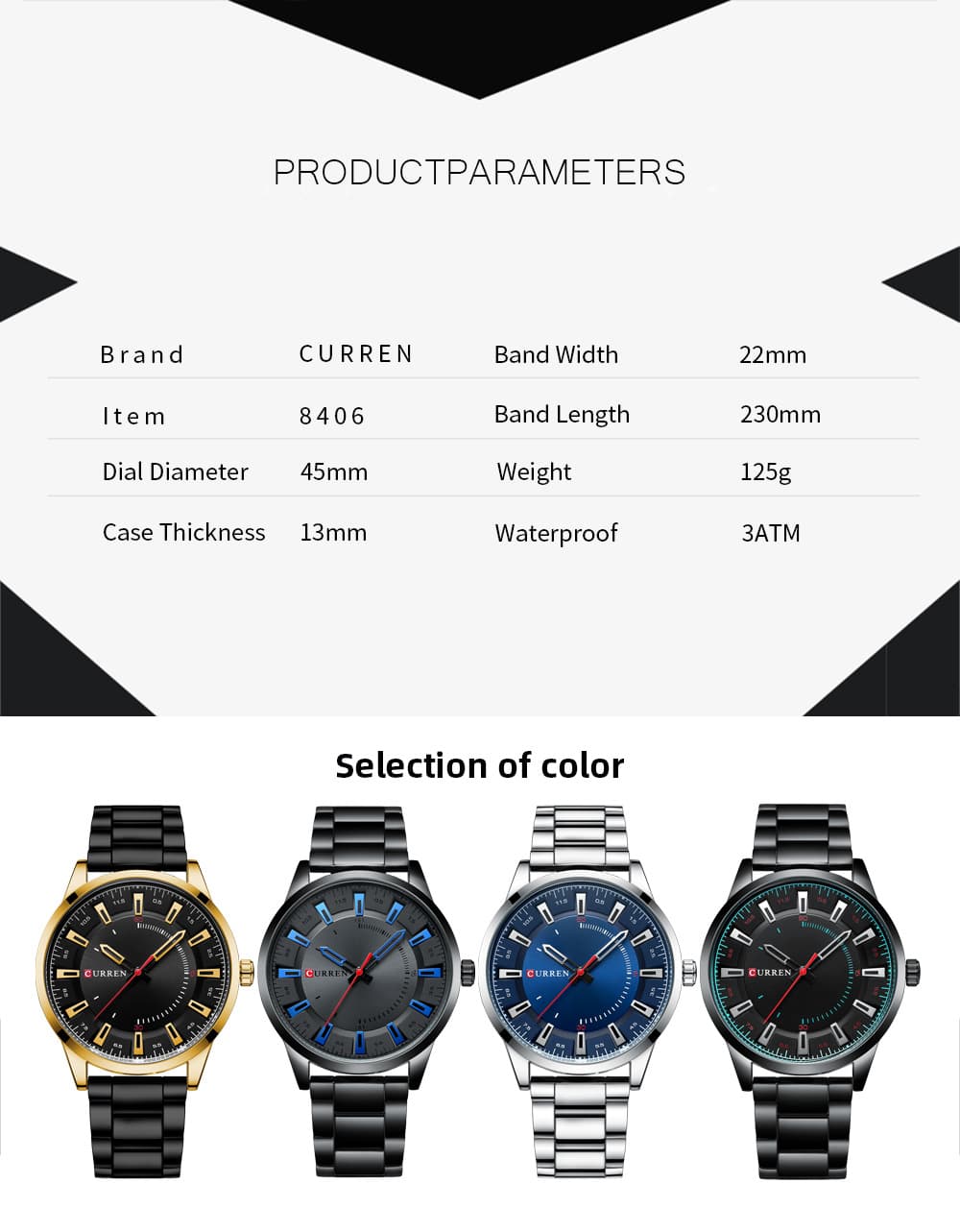 Men's Business Watch Fashion Simple Steel Belt Men's Waterproof Quartz Watch Men's Watch