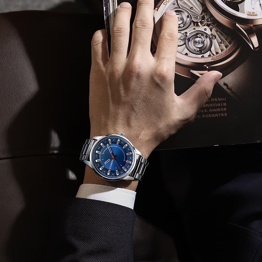 Men's Business Watch Fashion Simple Steel Belt Men's Waterproof Quartz Watch Men's Watch