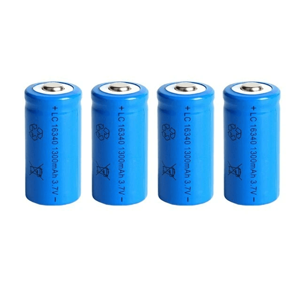 4 Pack 1300 MAh 16340 RCR123A Rechargeable 3.7 V Ion Battery USB Battery Charger