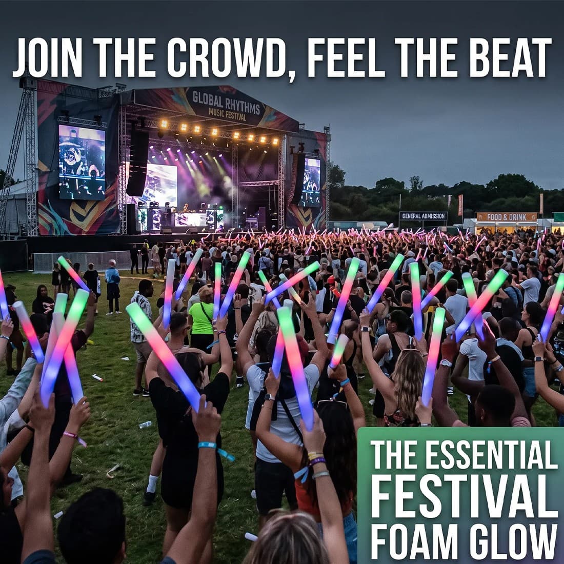 40pcs LED Foam Glow Sticks Party Wedding Flashing LED Light Stick Light-up Wand