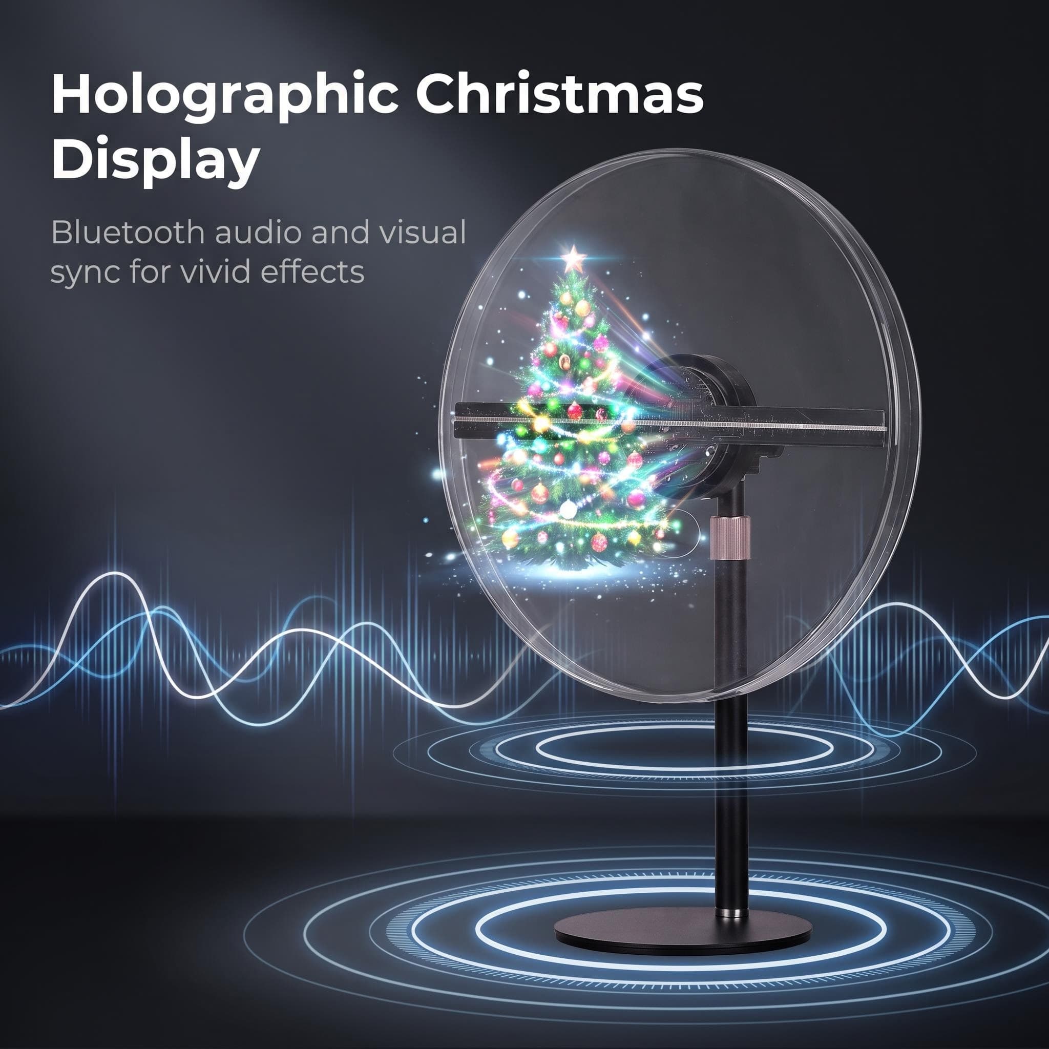 Wiilala Disesktop 3D Hologram Fan 3D Circle App Hologram Advertising Display HD Lights 11.81  WiFi Holographic LED Fan Creative Advertising Design Store Sign