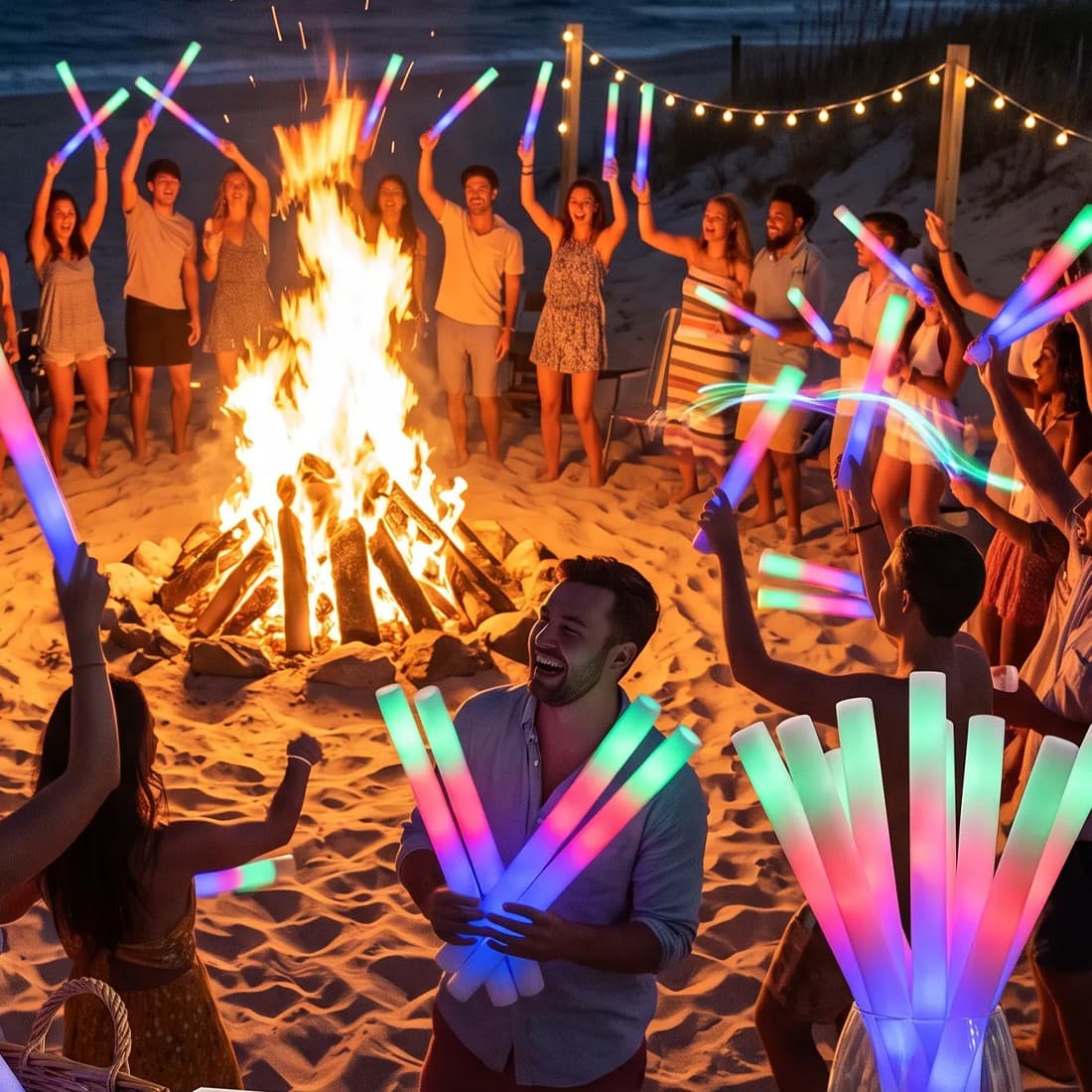 40pcs LED Foam Glow Sticks Party Wedding Flashing LED Light Stick Light-up Wand