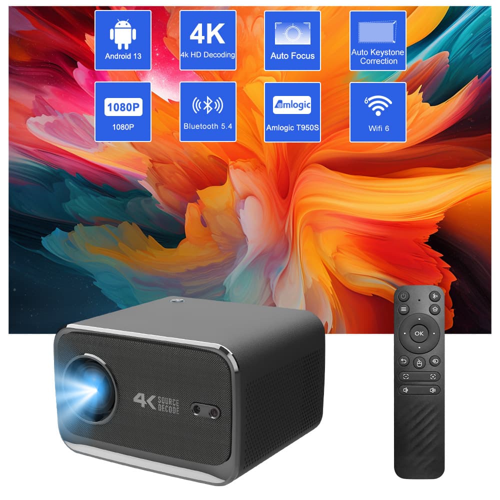 Android 13 Ultra HD 1080P Portable Projector