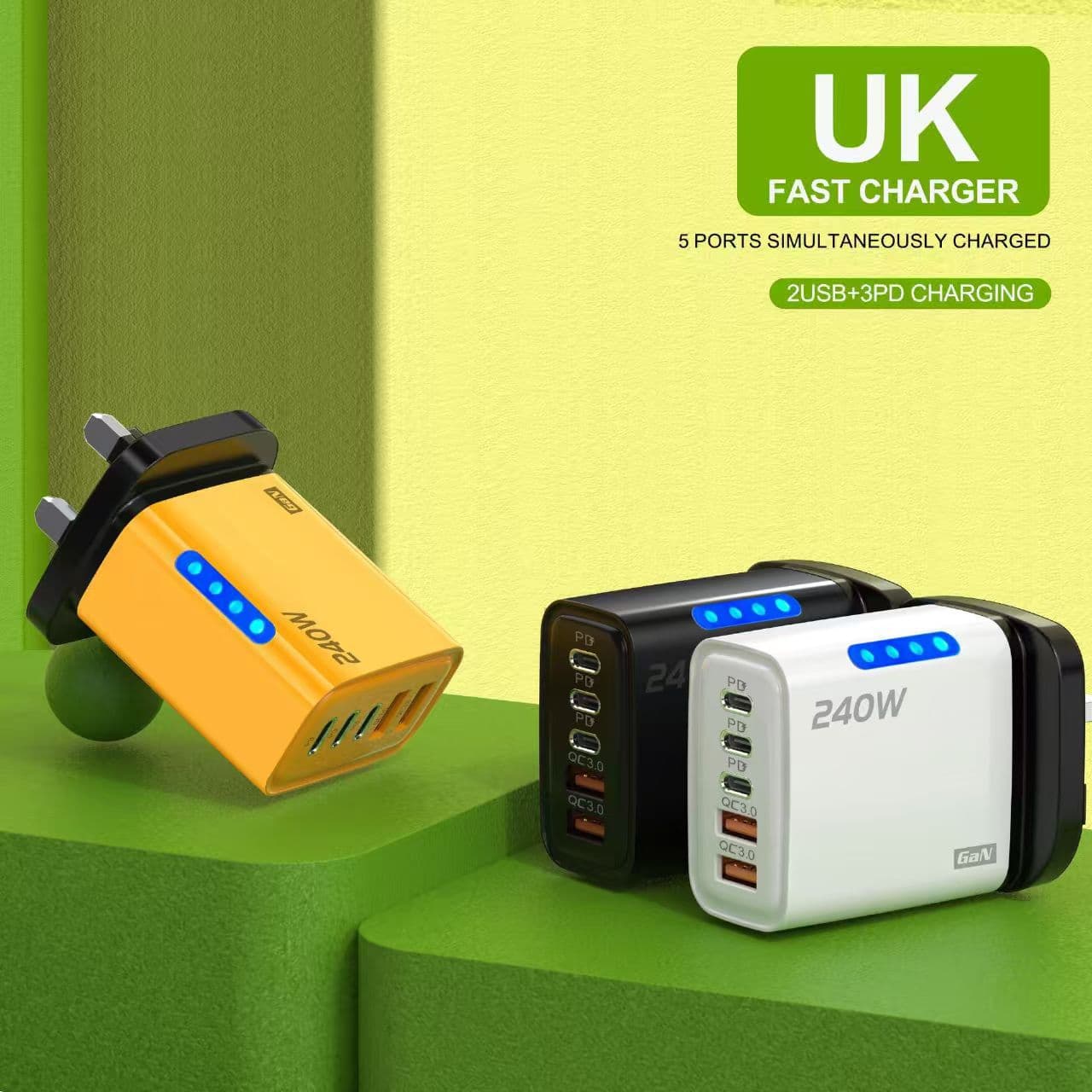 USB3PD Multi-port Charger Compatible With 240W